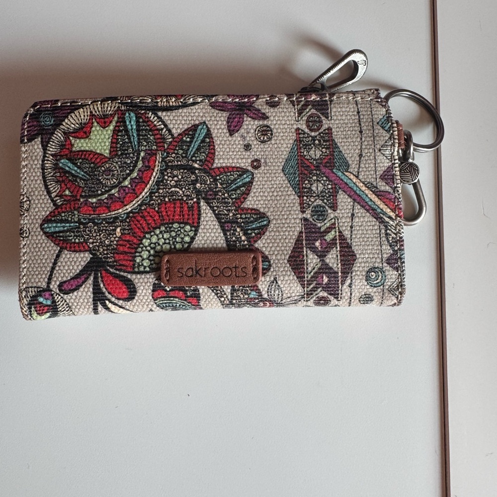 Sakroots Colorful Canvas Wallet with ID Window